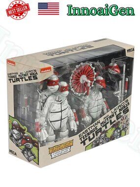 NECA TMNT The First Turtles Black & White Variant 2-Pack Action Figures Set NIB